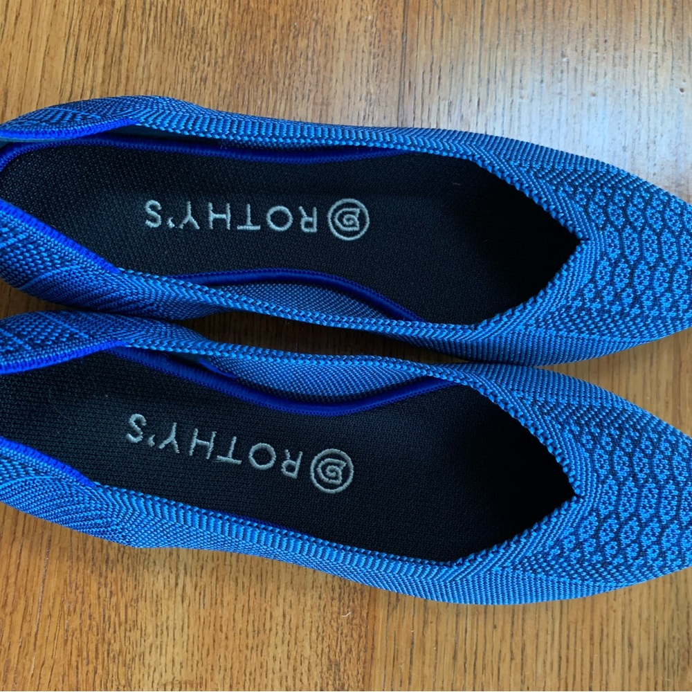 Rothy's The Point Lapis Python Retired Flats NWOB